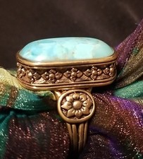 Barse Turkusowy pierścionek rozmiar 9 Southwest Style Statement Ring