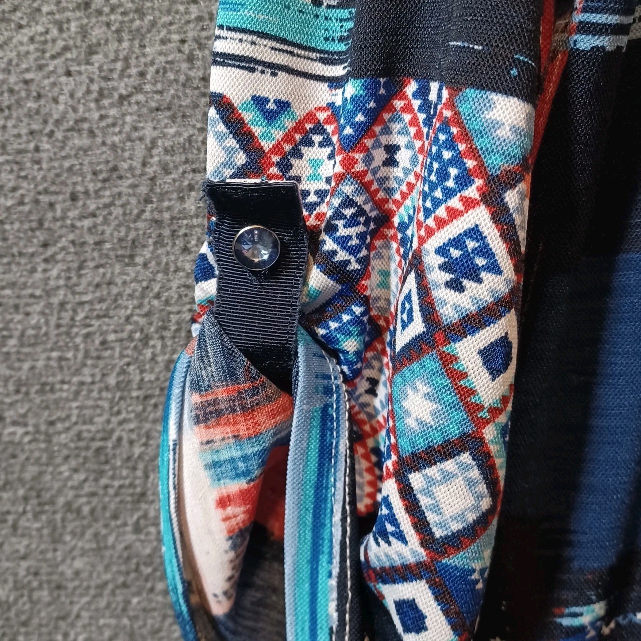 Venti Medium Abstract Patchwork Print Blouse Roll… - image 10