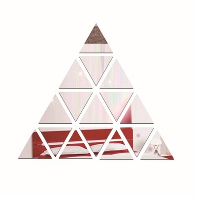  Dreiecke Pyramide Wandkunst 3D Acryl Spiegel Oberfläche Wandaufkleber DIY