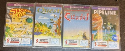 4 x Spielepaket - BBC Micro - Acorn Electron - Blue Ribbon - Kassettenspiel