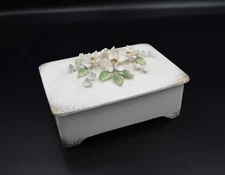 Vintage Porcelain Trinket Dish With Flowers