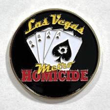 HOMICIDE Las Vegas Metro Police LVMPD Challenge Coin 1.75” Murder Aces & 8s