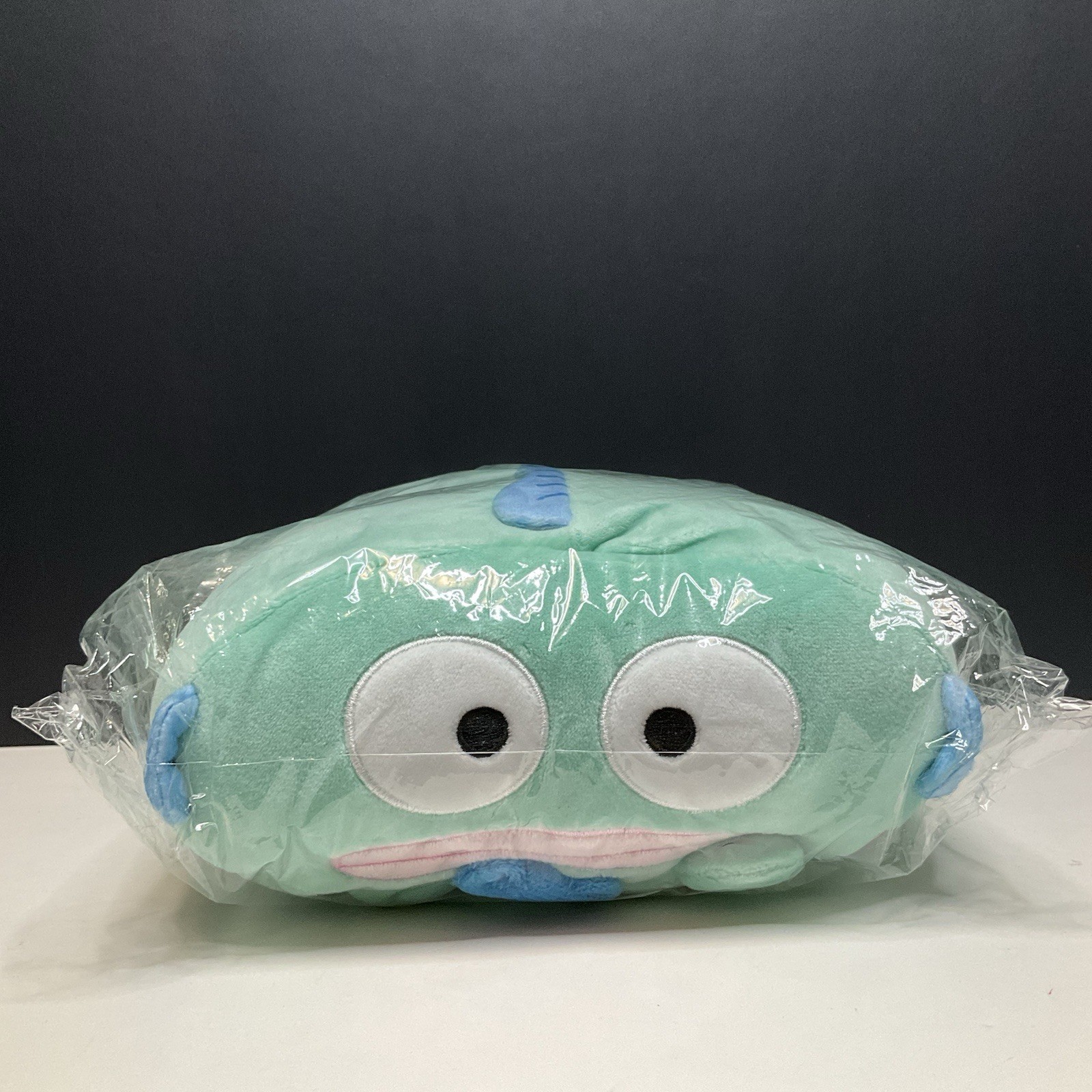 NWT Sanrio Hangyodon Laying Down Blue Plush Stuffed Animal Cushion 8