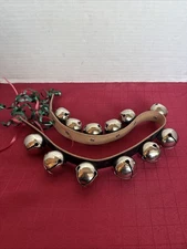 28 1/4” Long Sleigh Bells On A Leather Strap Perfect For Upcoming Christmas 