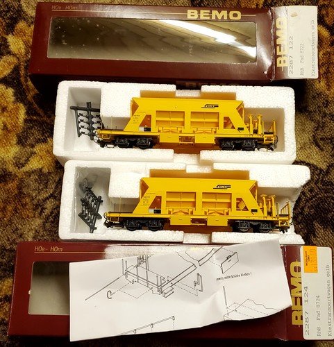 Fad 8722 und 8724 Schotterwagen gelb später Xk 1:87 H0m Bemo | Condition: Gebraucht