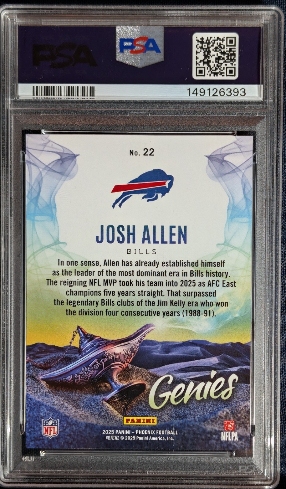 2025 Panini Phoenix - Genies Josh Allen #22 PSA 10! view 2