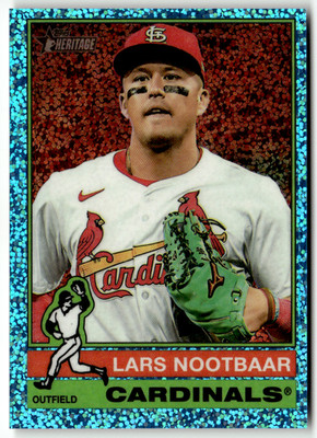 2025 Topps Heritage MLB No. 724 Lars Nootbaar Blue Speckle