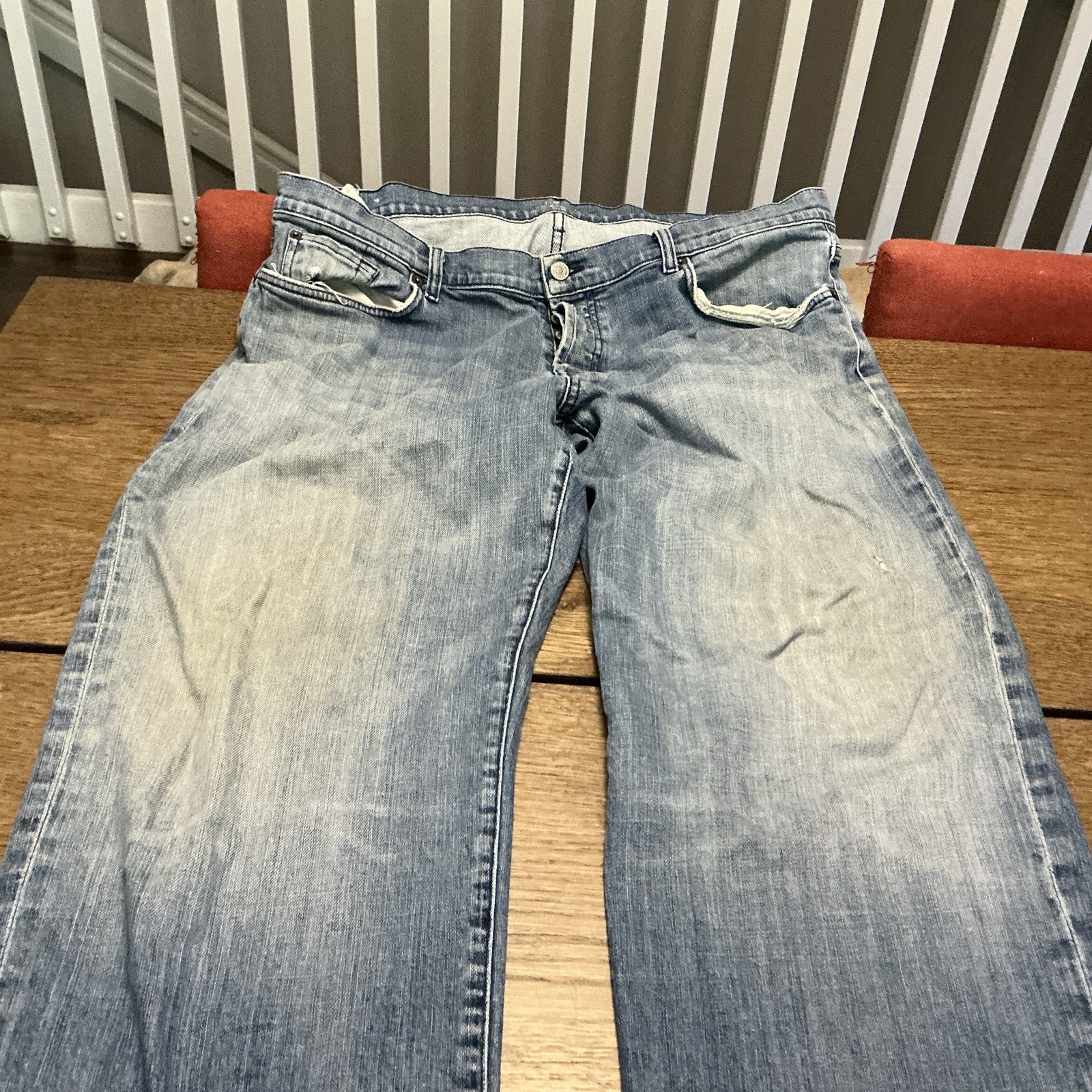 S 40x32 Blue Straight Leg Relaxed Fit