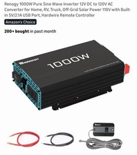 Renogy RNG-INVT-1000-12V-P2 1000W 12V Pure Sine Wave Inverter