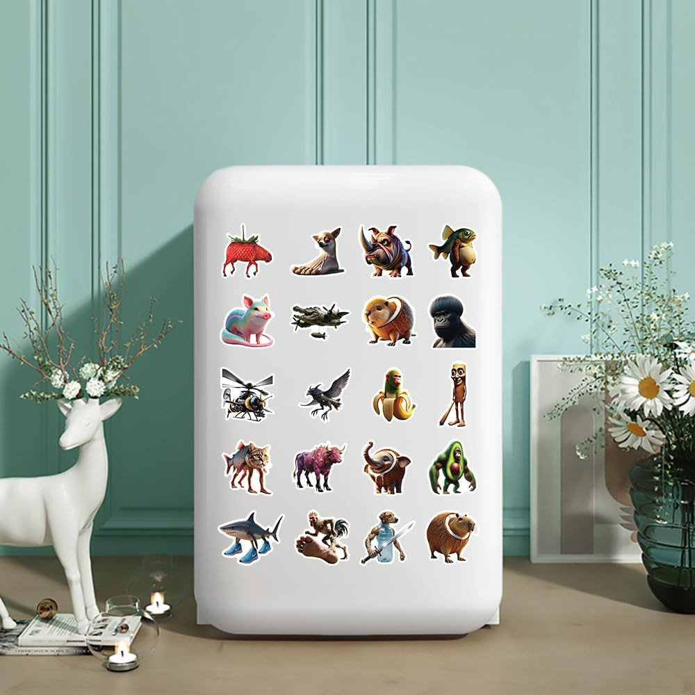 100Pcs Italian Brainrot Animals Stickers, Tralalero Tralala Stickers for Water B