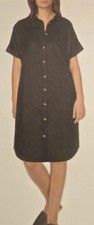 NWT WELL WORN 1844383 BLACK SHORT SLEEVE LINEN BLEND BUTTON UP DRESS SZ XL #J649