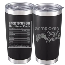 Gamer to Student Mode Tumbler with School Life Nutrition Facts Mug for Him/Her