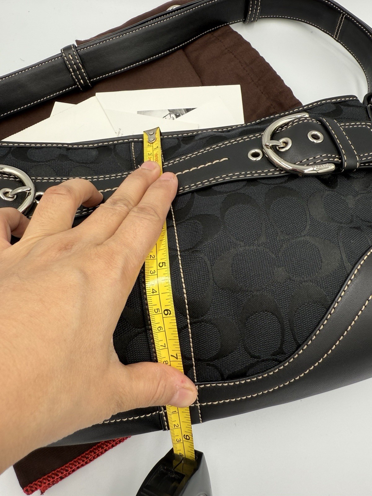 COACH Soho Signature 2Way Shoulder Bag Black Canvas L… - Gem
