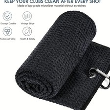 Golf Towel Bi-Fold with Carabiner Clip Cleaning Towel
