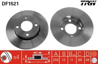 2X Bremsscheibe TRW DF1521 FüR 90 100 C3 B3 Audi 80 C2 893 894 8A2 443 444 Avant