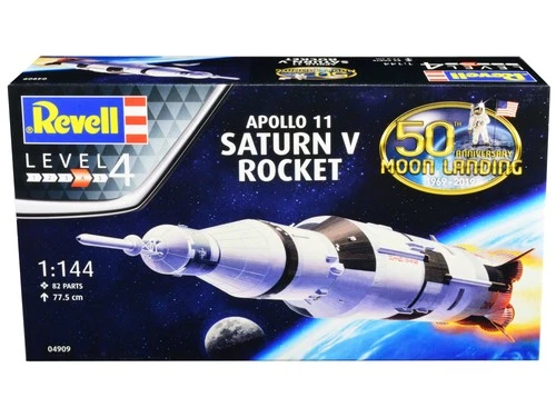Revell REV04909 Level 4 Model Kit Apollo 11 Saturn V Rocket 50th Anniv 1/144 - Picture 1 of 1