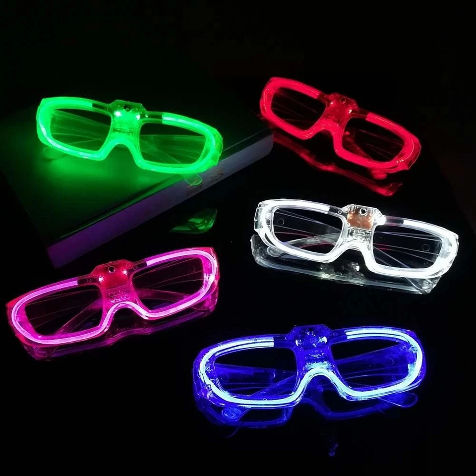 25 Packungen LED Brille Karneval Party Zubehör, 5 Neon Farben, 3 Lichtmodi Licht - Bild 2 von 4