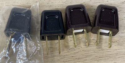 #ad #ad Lamp Plug in Electric Parts Repair 2 Brown 2 Black Plastic UNUSED LOT OF 4 $14.95