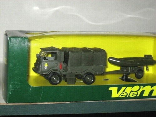 Verem Renault 4x4 Truck + Zodiac Motor Boat French Army 1/50 V9509 Solido France - Picture 7 of 7