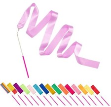 Dance Ribbons - 16 Packs Ribbon Wands with Non-Slip Handle for Kids, 6.6ft Rh...