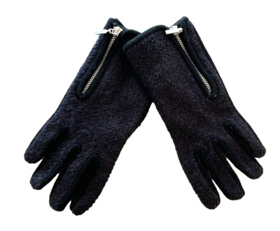 NEW NORDSTROM ITOUCH BLACK WOOL ZIP DRIVING GLOVES WOMEN'S SIZE MEDIUM