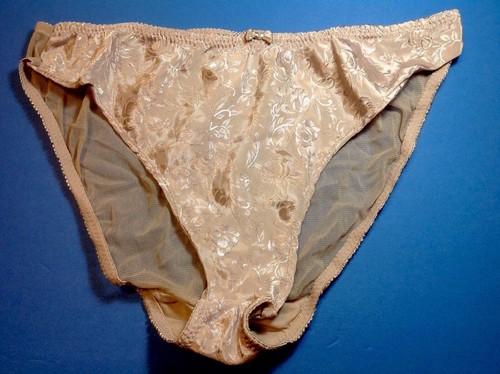 Women Panty,Briefs Secret Treasures Size 6 Satin Mocha Beige Floral - Picture 2 of 7