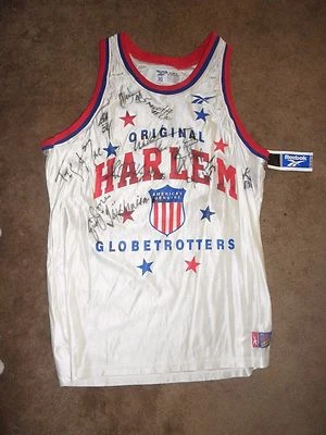 Nwt Vintage Reebok #27 Harlem Globetrotters Basketball Jersey Signé XL - Photo 1/4