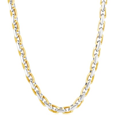 Men's Round 14k Gold (76gram) or Platinum (142gram) 6mm Link Chain Necklace 24''