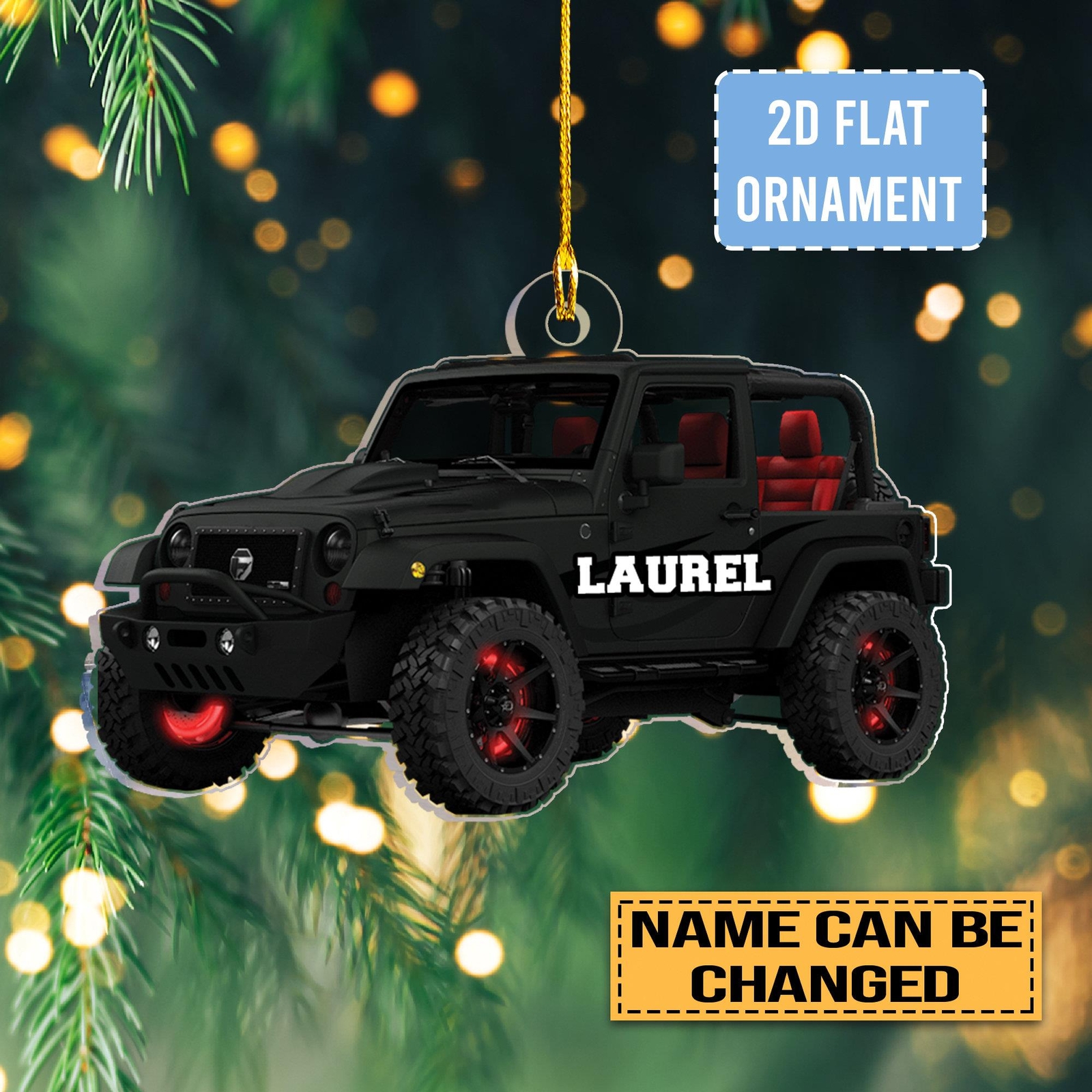 Personalized Wrangler Off-Road Christmas Ornament 2D PRINTED ORNAMENT Christmas