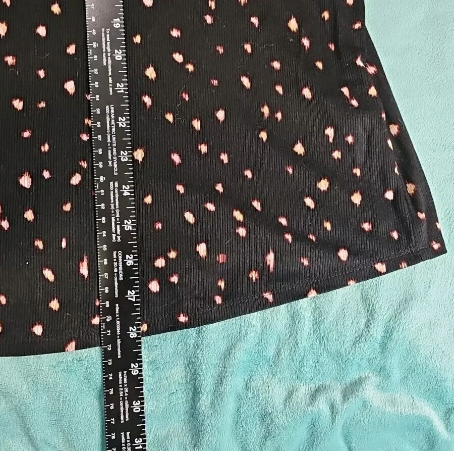 Blusa Maurices Negra Estampada Tejida Cuello Alto Transparente Manga Larga Talla 2X Bruja Gótica Foto 3 de 4