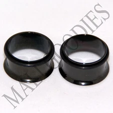 0081 Black Single Flare Flesh Steel Tunnels Earlet Gauges 11/16" Plugs 18mm PAIR