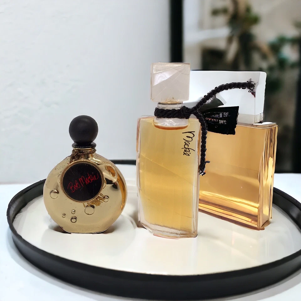 Juego de 2 ~ Mini Perfume Mackie por Bob Mackie Fórmula Original Raro Cubierto de Oro Foto 3 de 4