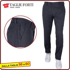 pantalone uomo classico TAGLIE FORTI elasticizzato cotone invernale da 53 a 75