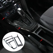 Carbon fiber color Gear shift Panel Cup Holders Cover For Ford Focus 2015-2018
