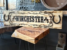 *Free Shipping* Custom Western Sign, Carved Wood, Wild West Style, 42”L X 10”H