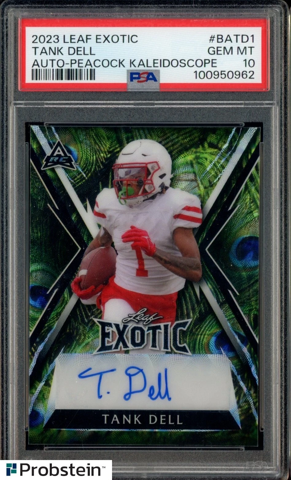 Tank Dell Leaf Exotic Autographs #BATD1 Peacock Kaleidoscope
