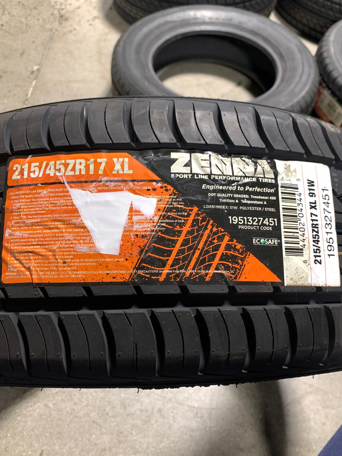 2 Zenna Sport Line 215/45r17 91w XL All Season High Performance Tires