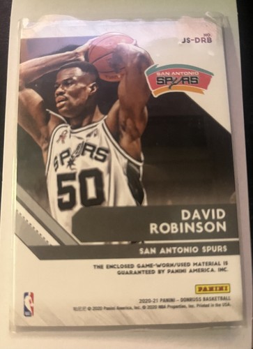DAVID ROBINSON 2020/21 DONRUSS SPURS GAME USED WORN JERSEY RELIC SPURS NON AUTO - Picture 2 of 2