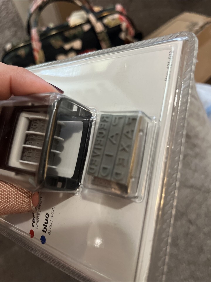 Office Depot self syncing three in one micro stamp red and blue ink eBay