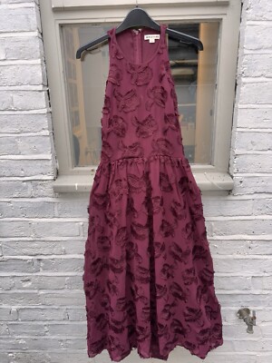 blue dress for baby girl Whistles Spot Print Trapeze Midi Dress Burgundy  For The Creators