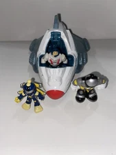 Fisher Price Mini Rescue Heroes Astronaut Space Ship & Pilot and 2 Other Figures