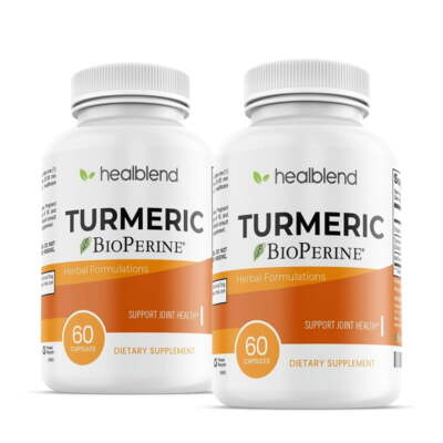 Healblend Organic Turmeric Curcumin with BioPerine Black Pepper - 2-pack