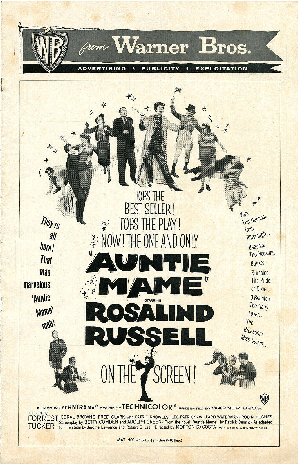 40% OFF Cheap Sale AUNTIE MAME • 1958 4 years warranty ROSALIND RUSSELL Uncut Warner Complete