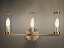 PAPAYA 3-Light Modern Wall Sconce Vanity Light Brushed Nickel Bathroom