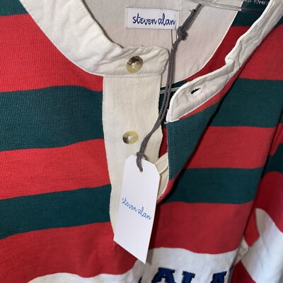 Men's Steven Alan Rugby Shirt Collarless Medium Sample New | eBay