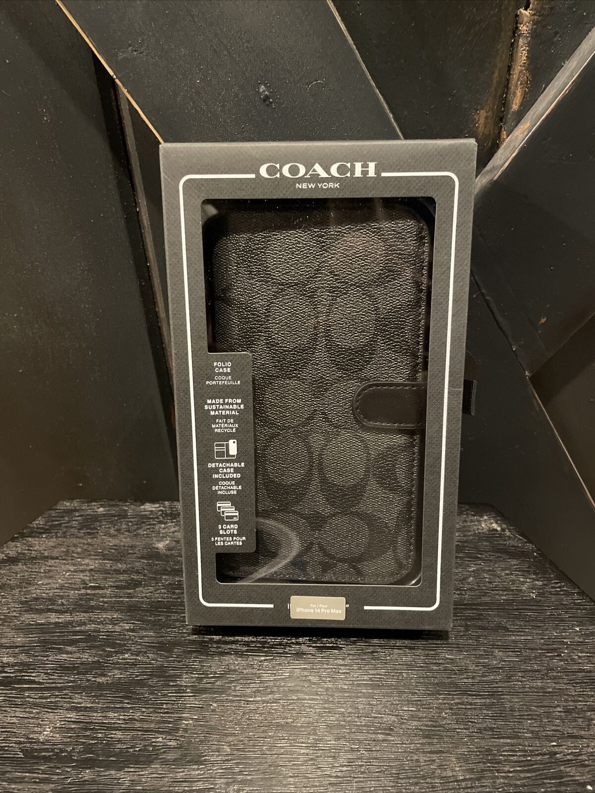 Coach iPhone 14 Pro Max Case in Signature Canvas in Grey - Size One