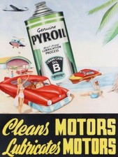 Olio carter Pyroil NUOVA insegna 24x30" USA STEEL XL misura 7 libbre