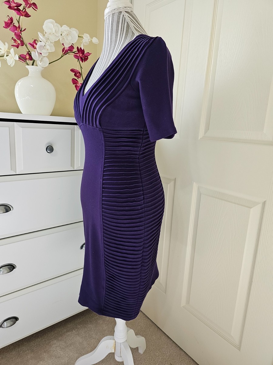 Maggy London Women`s Purple Stretch Jersey Knit Bodycon Midi Maggy London Women`s Purple Stretch Jersey Knit Bodycon Midi