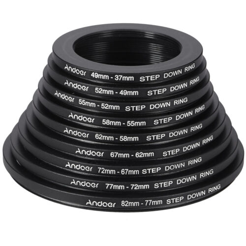 Andoer 18pcs Camera Lens Filter Step Up Step Down Ring Adapter Set 37- 82mm D6C3 - Picture 2 of 9