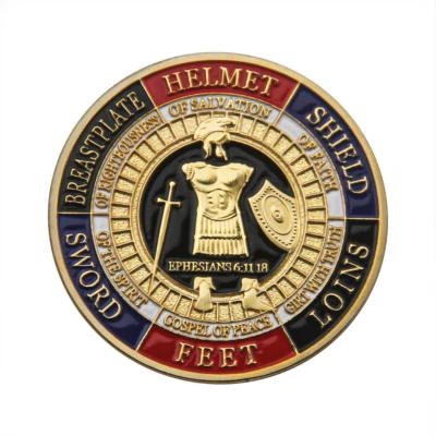 Christianity Coin Religion Challenge Coin Armour of God Prayer Gold Silver Faith
